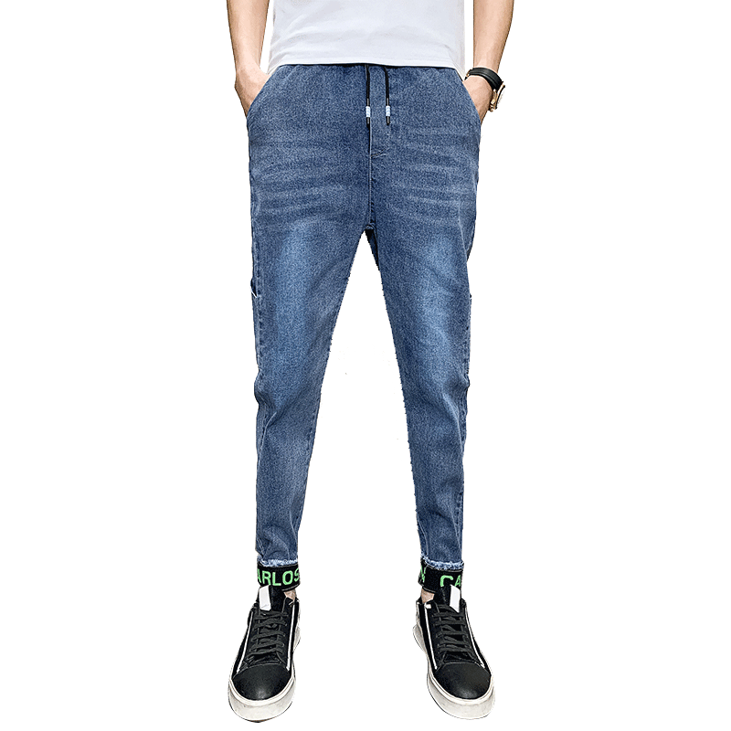 Jeans Herren Schmales Bein Harlan Trend Ultra Allgleiches Hose Blau