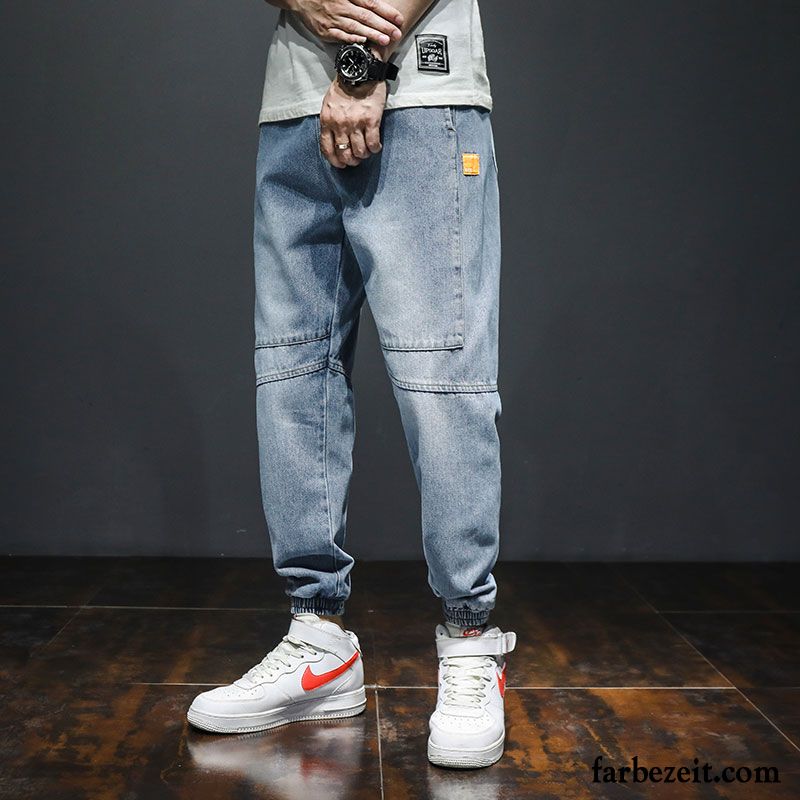 Jeans Herren Werkzeugbau Feder Trend Hose Gerade Harlan Blau