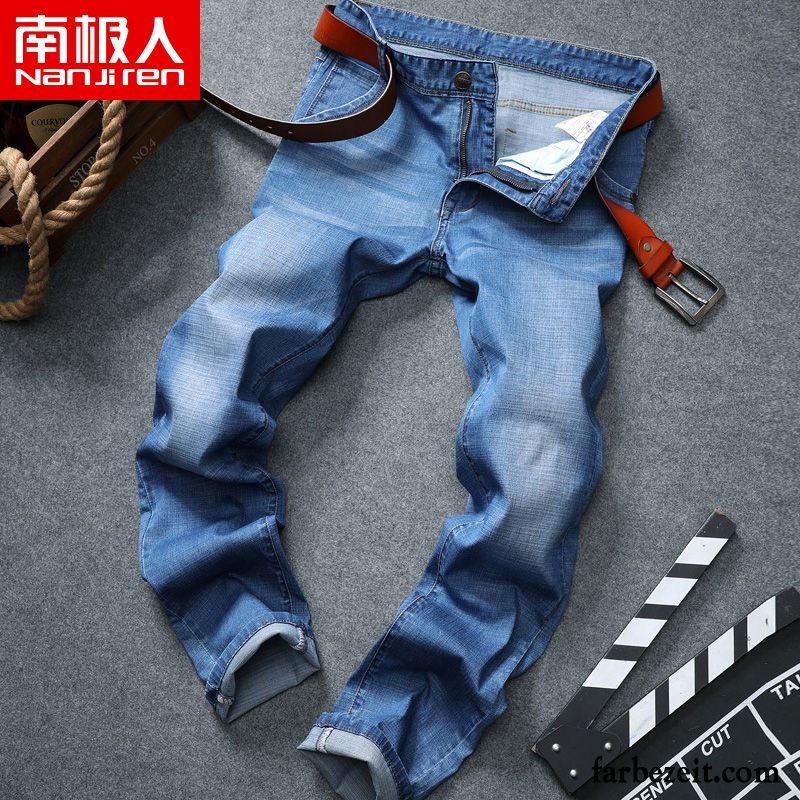 Jeans Leggings Herren Sommer Lange Blau Gerade Feder Trend Jeans Schlank Freizeit Hose Kaufen