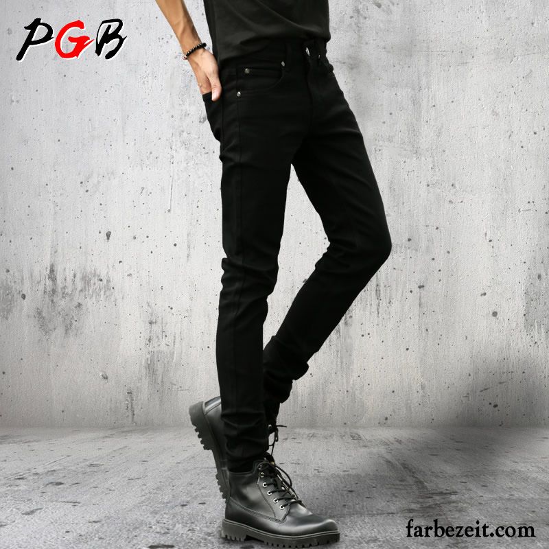 Jogginghose Jeans Herren Retro Lange Jugend Plus Samt Elastisch Schwarz Dünn Jeans Winter Schlank Herbst Rabatt