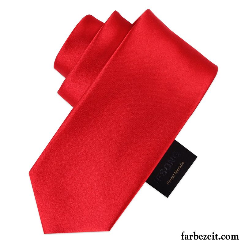Krawatte Herren Business Seide Verheiratet Formelle Kleidung Tasche Bräutigam Schwarz Rot