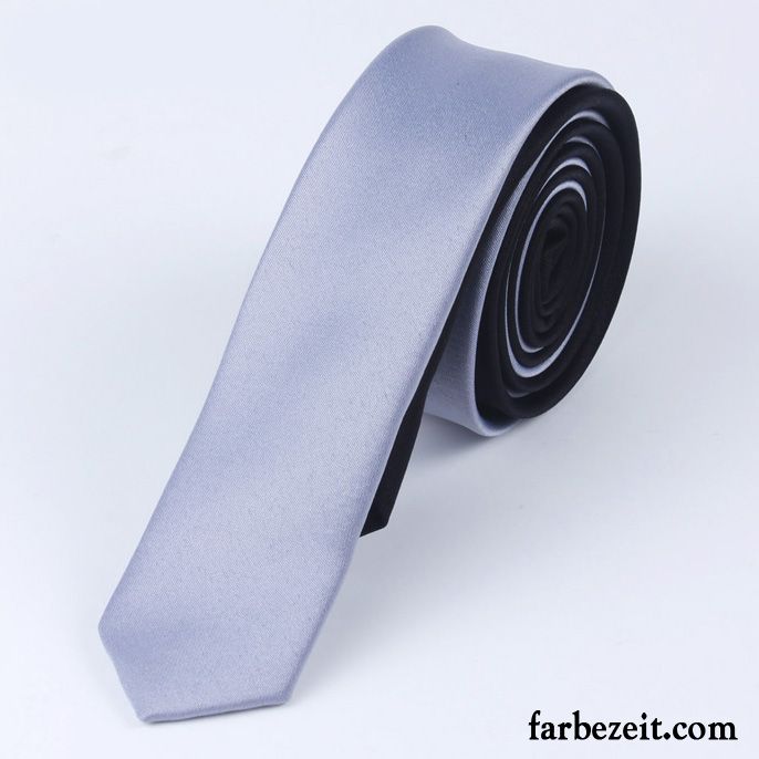Krawatte Herren Schmale Geschenkbox Feine Mode Freizeit Mini Schwarz Grau
