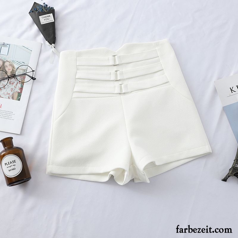 Kurze Hosen Damen Blume Anzüge Feder Outwear Neu Trend Weiß