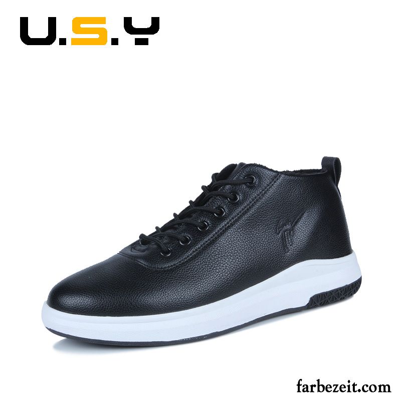 Leder Schuhe Herren Schuhe Casual Schwarz Lederschue Trend Allgleiches Winter England Neue Jugend Feder