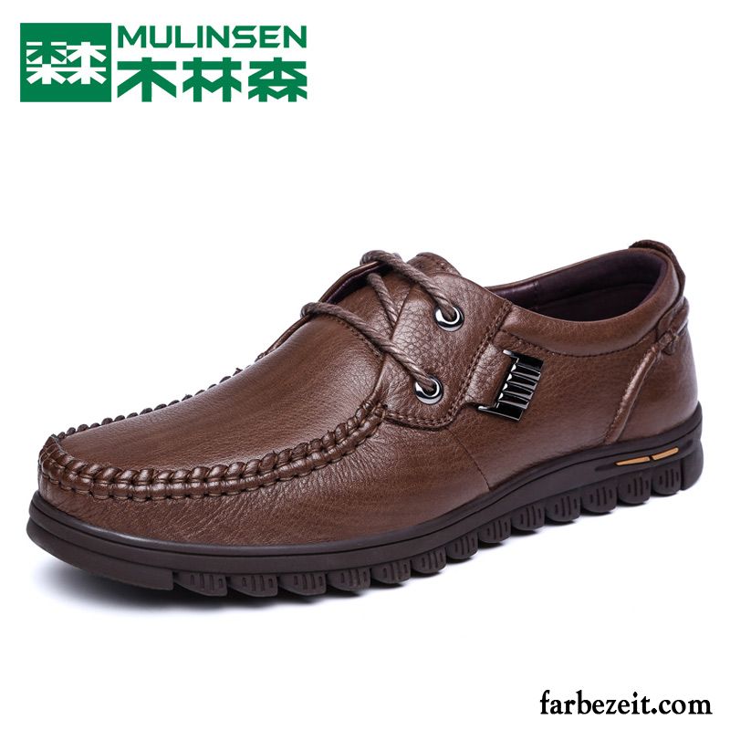 Leder Schuhe Winter Feder Geschäft Herren Casual Schuhe Echtleder Original Weiche Sohle Lederschue Billig