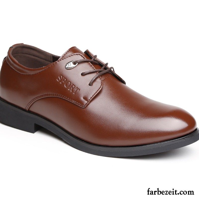 Leder Schuhe Übergröße Runde Zehe Jugend Schnürung Geschäft England Schuhe Herbst Casual Hochzeit Schuhe Herren Plus Samt Feder Lederschue Trend Kaufen