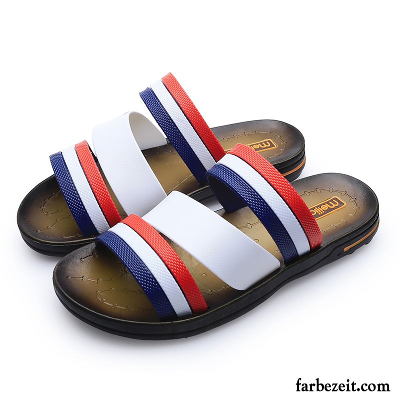 Lederschlappen Herren Hausschuhe Sandalen England Sommer Rom Casual Persönlichkeit Strand Trend Dicke Sohle Billig