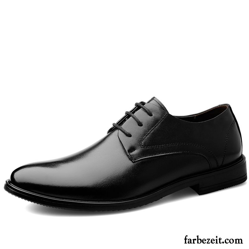 Lederschuhe Herren Neue Echtleder Atmungsaktiv Sommer Hochzeit Schuhe Casual Schwarz