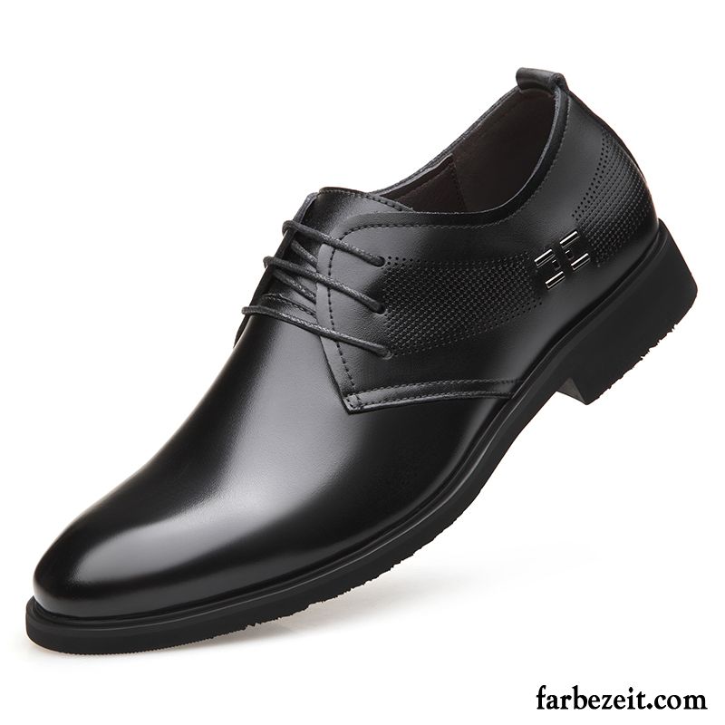 Lederschuhe Herren Original Herbst Trend Echtleder Feder Lederschue Schwarz