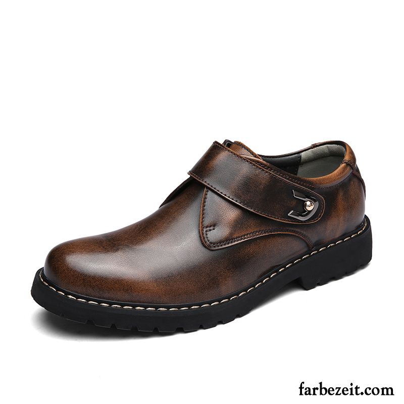 Lederschuhe Herren Slip-on Rutschsicher Neue Herbst Cargo Trend Braun