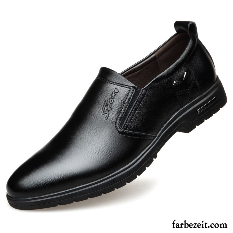 Lederschuhe Herren Trend Lederschue Casual Slip-on Geschäft Feder Schwarz Gelb