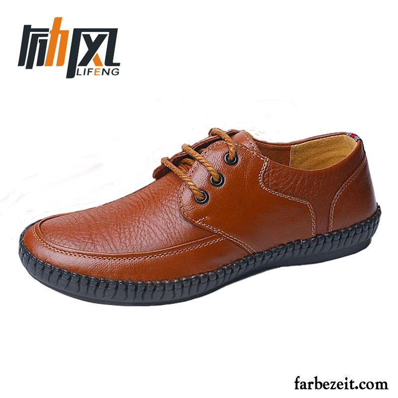 Lederschuhe Leder Schuhe Lederschue Casual Herren Herbst Echtleder Atmungsaktiv England Oberleder Kaufen