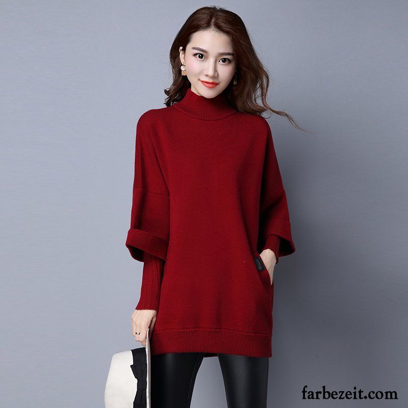 Mode Damen Pullover Strickwaren Lose Pullover Herbst Neu Große Größe Winter Trend Verdickung Überzieher Langer Abschnitt Schläger Kaufen