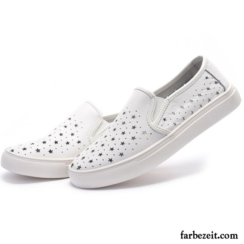 Moderne Hausschuhe Damen Schuhe Schnürschuhe Halbschuhe Faul Slip-on Flache Weiche Sohle Echtleder Runde Zehe Casual Kaufen