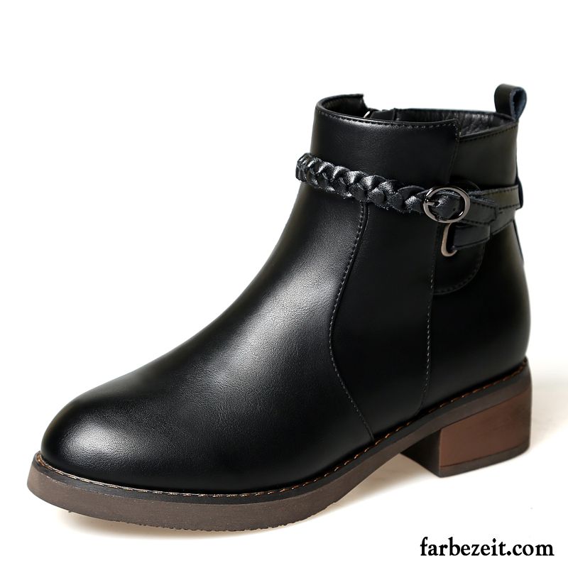 Online Schuhe Günstig Damen Herbst Neue Stiefel Martin Stiehlt Schüler Echtleder England Allgleiches Schwarz Kaufen