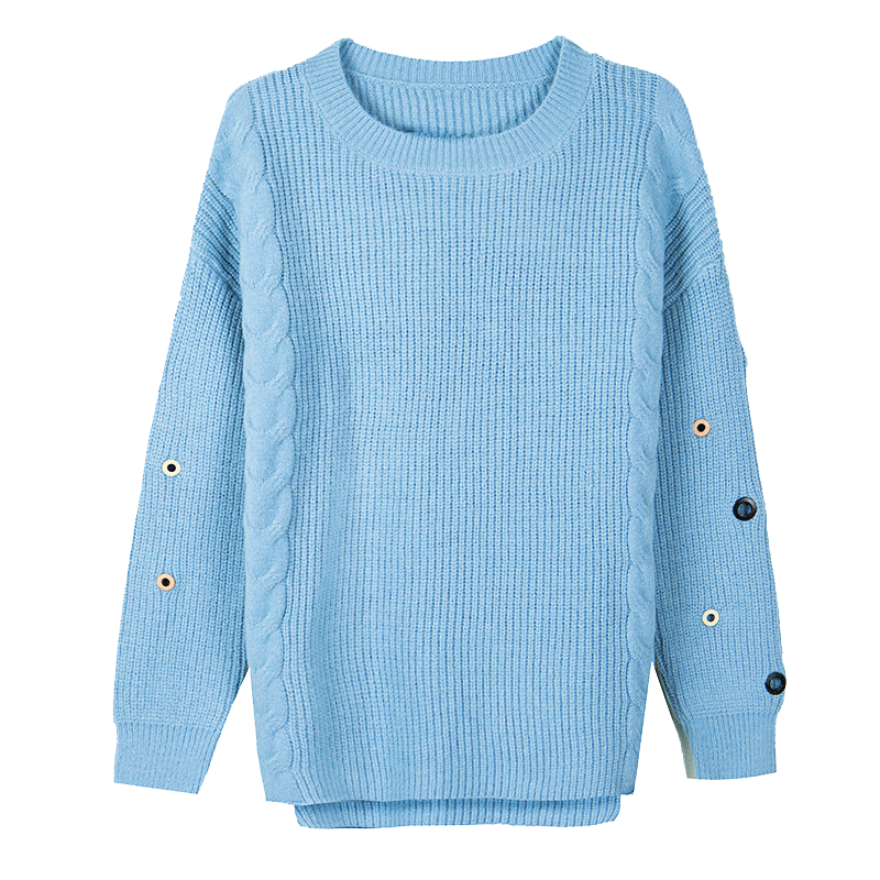 Pullover Damen Herbst Neu Große Größe Lose Mantel Winter Blau