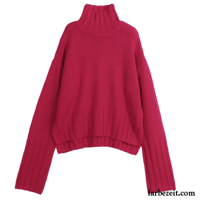 Pullover Damen Herbst Neu Strickwaren Lose Rot