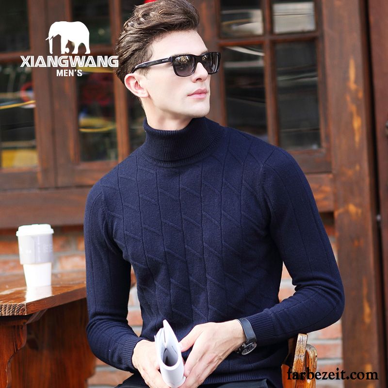 Pullover Schalkragen Herren Stricken Jugend Schlank Wollpullover Rein Verdickung Wolle Kaufen