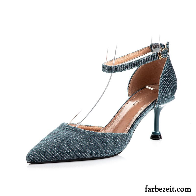 Pumps Damen Schnürschuhe Mädchen Elegant Neue Partei Herbst Blau