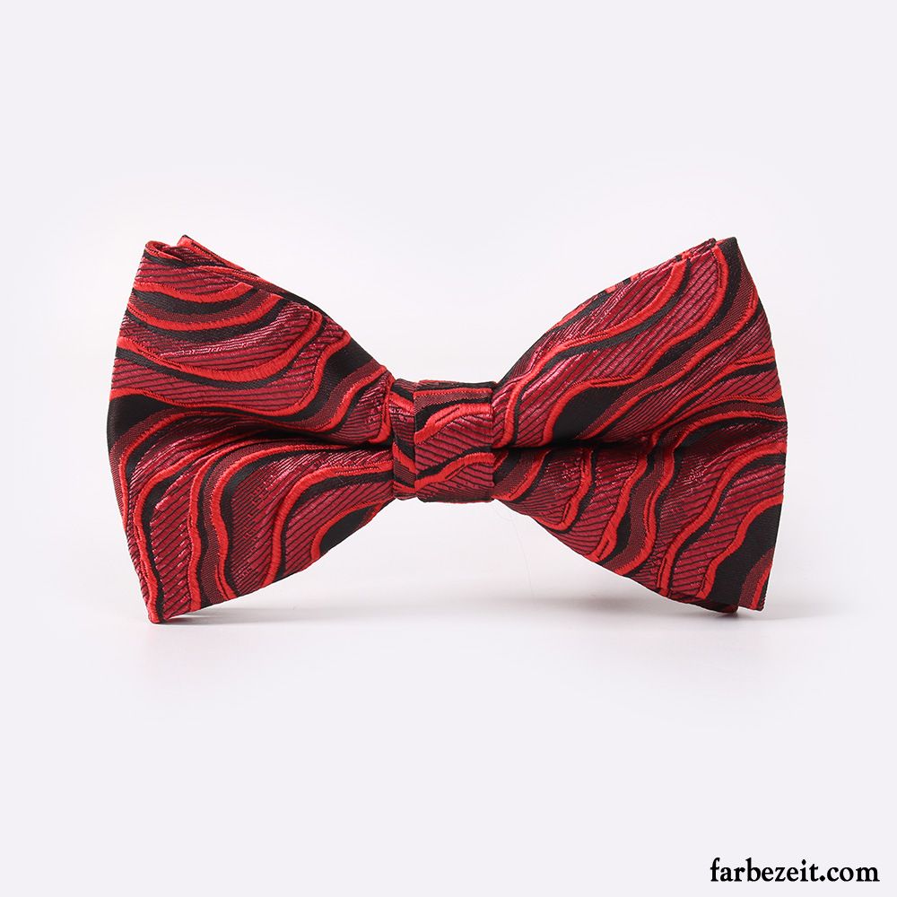 Querbinder Fliege Herren Mode Freizeit Bowknot Verheiratet Leistung Damen Bordeauxrot Schwarz Rot