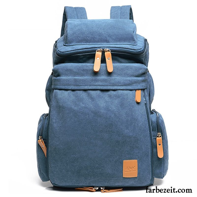 Reisetasche Herren Gymnasium Retro Mittel Schultasche Rucksack Trend Blau