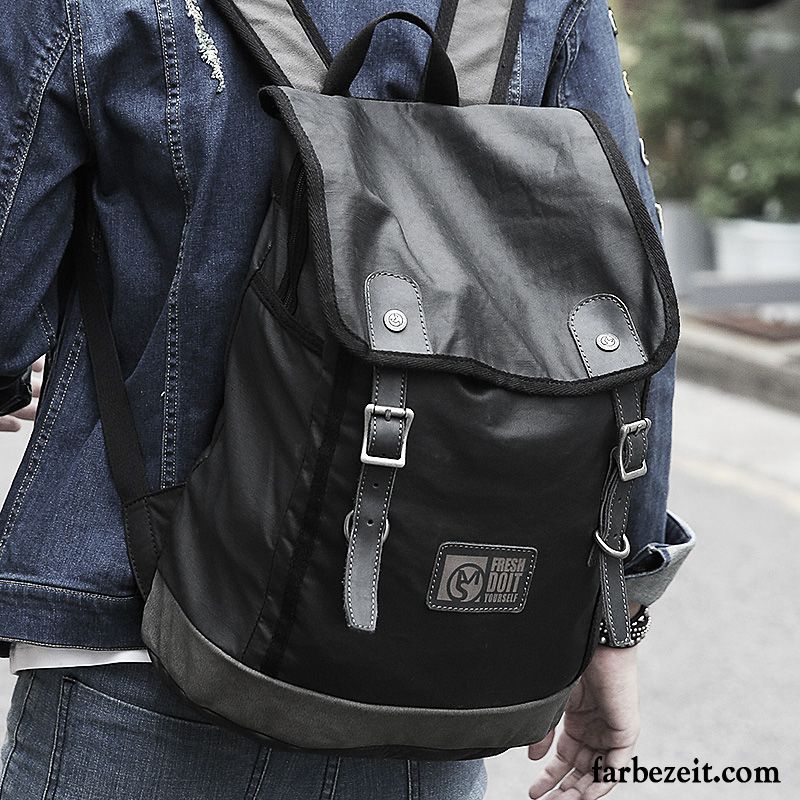 Reisetasche Herren Rucksack Computer Tasche Reisen Freizeit Schultasche Große Kapazität Schwarz