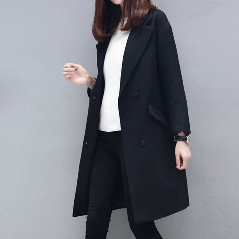 Rosa Blazer Spitze Schlank Freizeit Damen Trend Winter Anzüge Anzügjacke Langer Abschnitt Lange Ärmel Neu Herbst