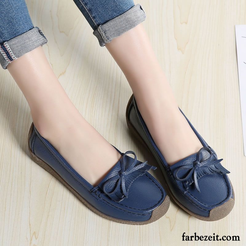 Rote Schuhe Damen Sneaker Vierkantkopf Halbschuhe Gemütlich Schnürschuhe Herbst Blau Atmungsaktiv Rutschsicher Flache Weiche Sohle Casual