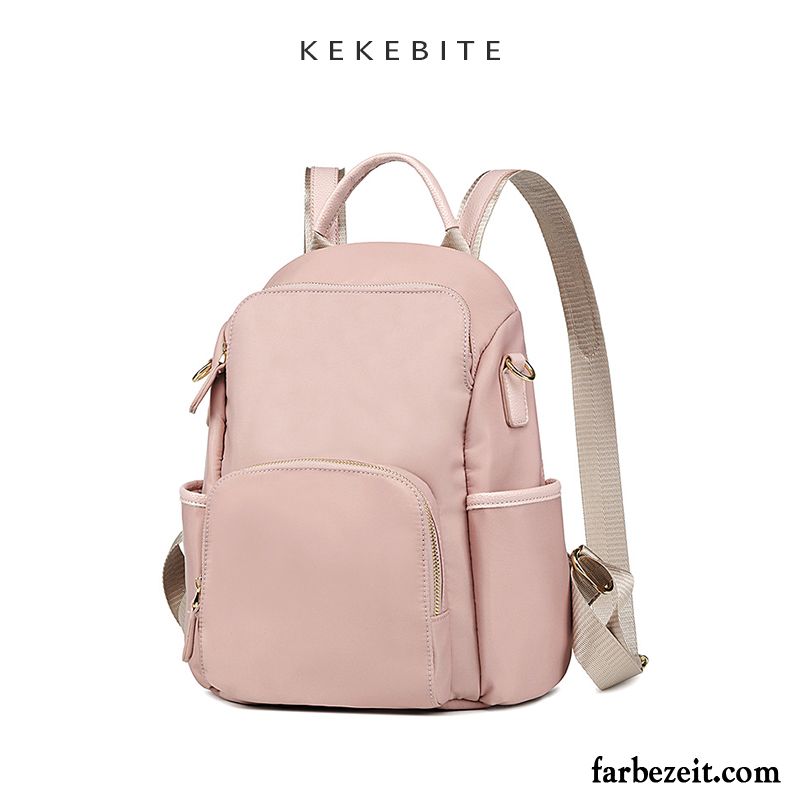 Rucksäcke Damen Diebstahlsicherung Rucksack Oxford Tuch Mode Tasche Leinwand Rosa