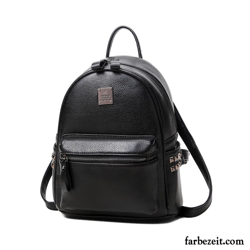 Rucksäcke Damen Mini Rucksack Trend Mode 2018 Student Schwarz