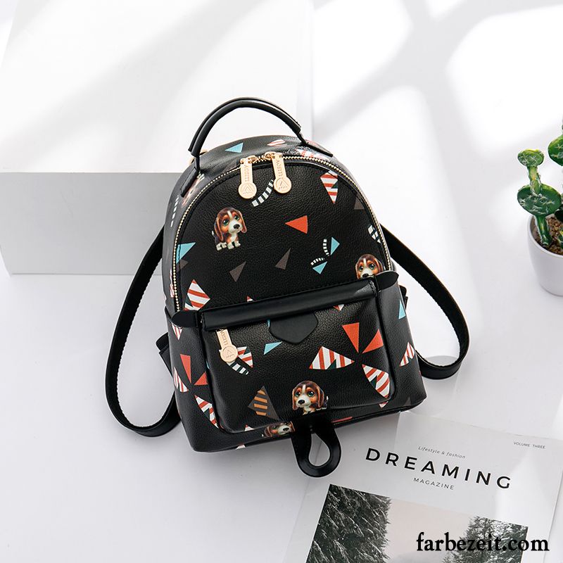 Rucksäcke Damen Rucksack Bedrucken Tasche Mini Trend Mode Schwarz