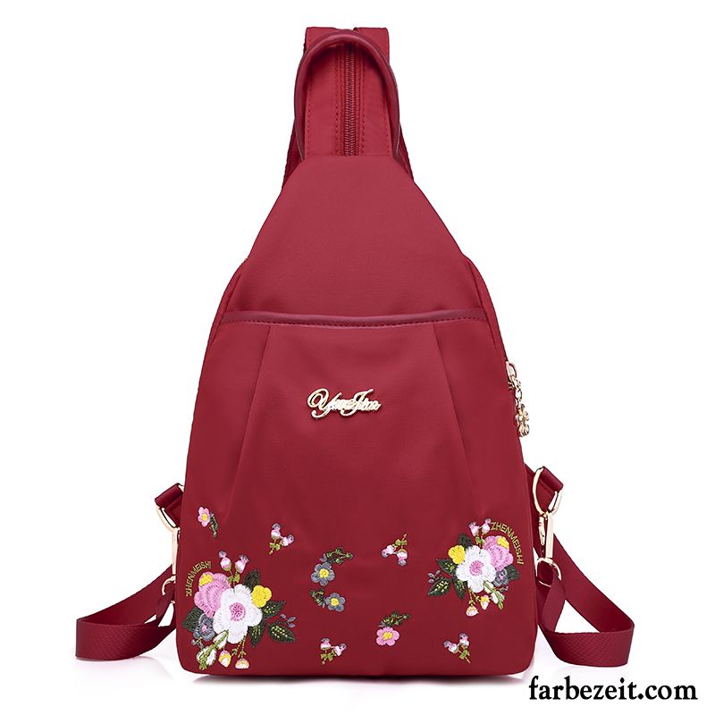 Rucksäcke Damen Umhängetasche Freizeit Rucksack Leinwand Stoff Oxford Tuch Rot