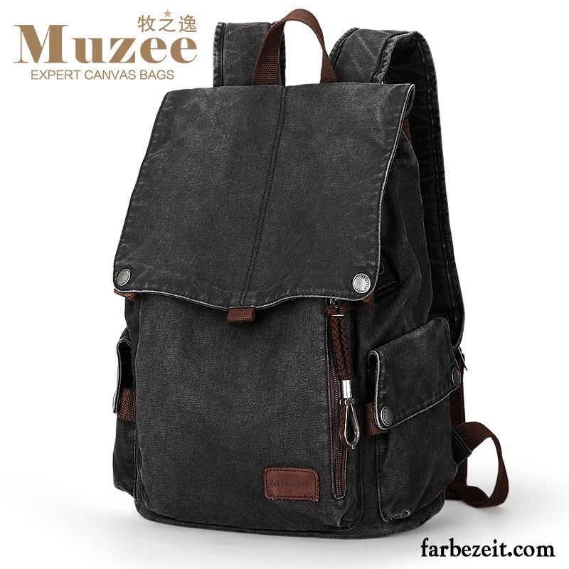 Rucksäcke Herren Freizeit Rucksack Einfach Student Computer Tasche Trend Schwarz Grau