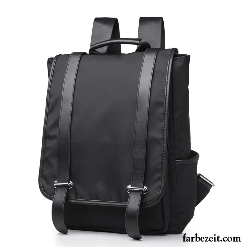 Rucksäcke Herren Mini Nylon Rucksack Trend Freizeit Schultasche Schwarz