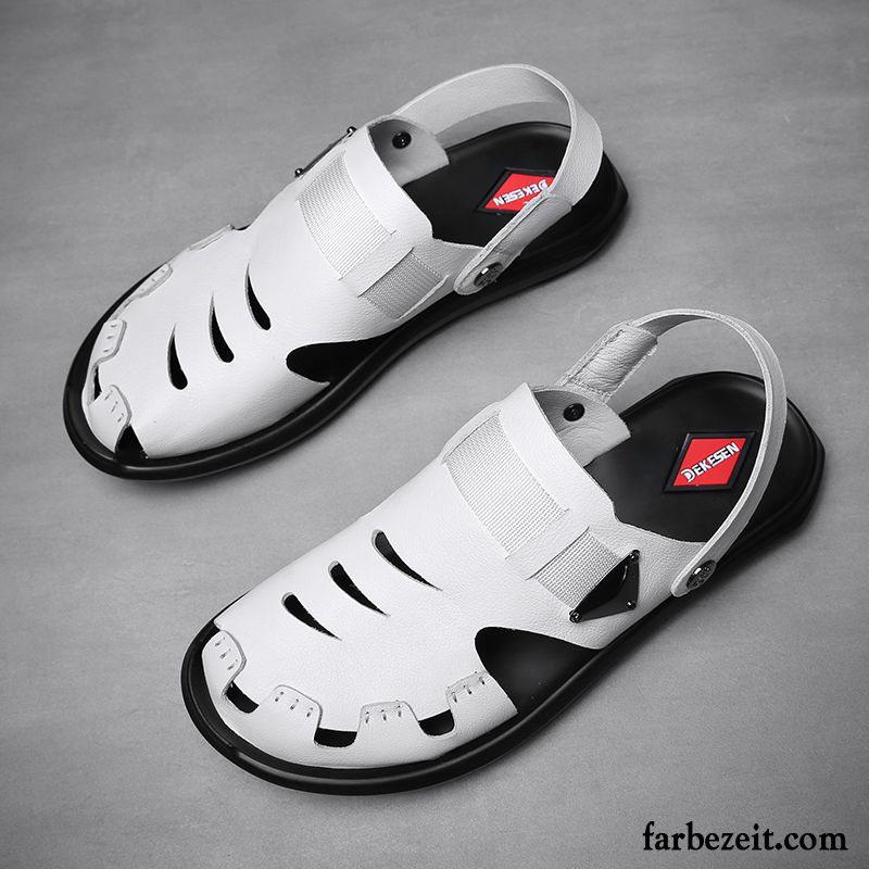 Sandalen Herren Casual Hohl Sommer Trend England Neue Weiß