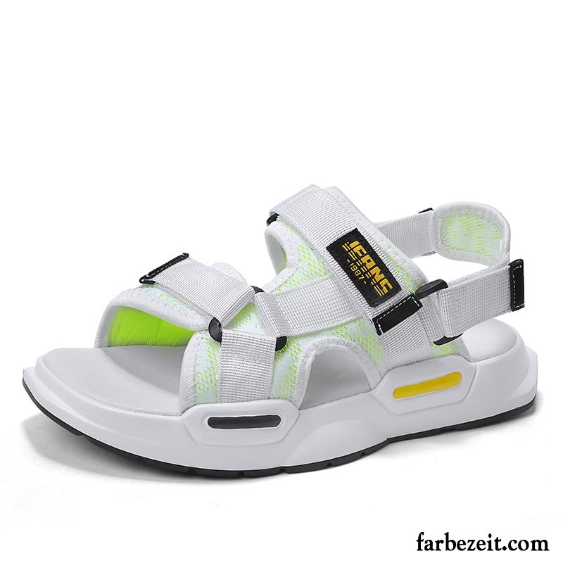 Sandalen Herren Casual Neue Jugend Schuhe Trend Sommer Sandfarben Weiß