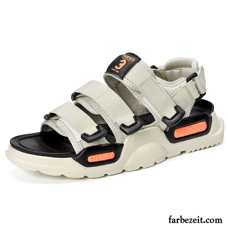 Sandalen Herren Dicke Sohle Trend Schuhe Sommer Jugend Hausschuhe Sandfarben Weiß