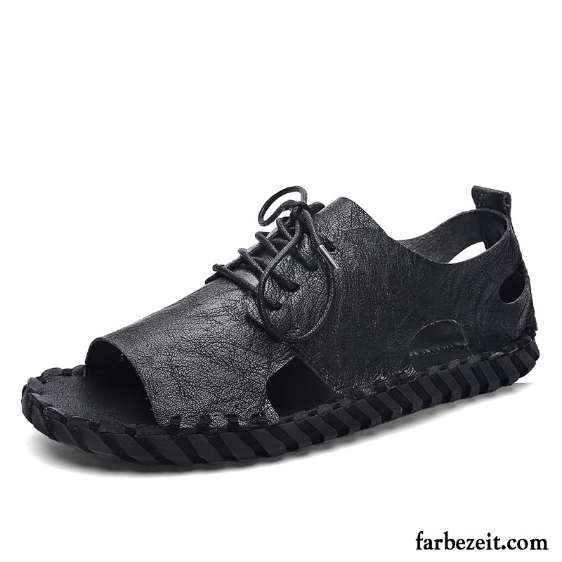 Sandalen Herren Mode Trend Persönlichkeit Sommer Neue Hausschuhe Sandfarben Schwarz