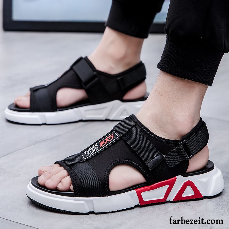 Sandalen Herren Neue Trend Schuhe Mode Sommer Schüler Sandfarben Schwarz