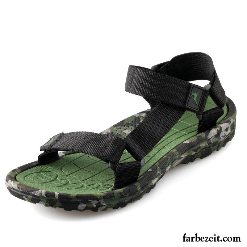 Sandalen Herren Rom Neue Sommer Jugend Rutschsicher Mode Camouflage Grün Sandfarben