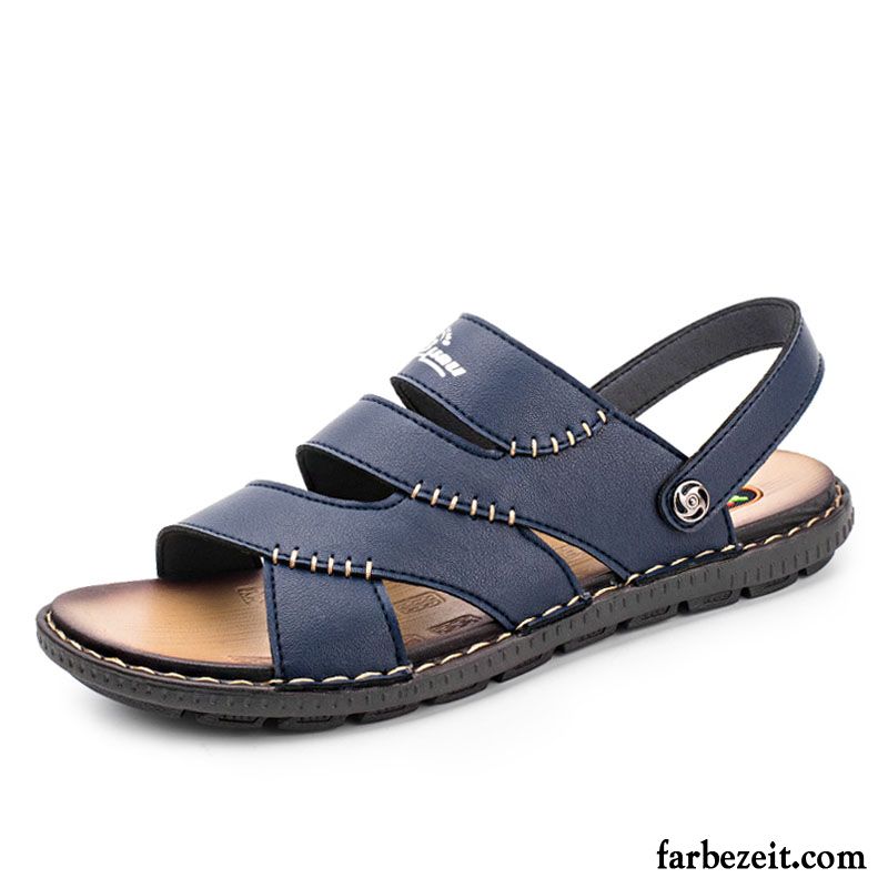 Sandalen Herren Rutschsicher Persönlichkeit Hausschuhe Trend Sommer Neue Sandfarben Blau