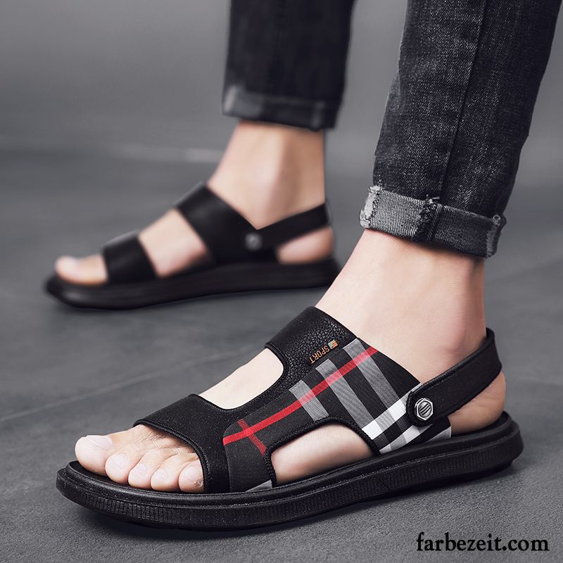 Sandalen Herren Rutschsicher Sommer Neue Schuhe Trend Hausschuhe Sandfarben Schwarz