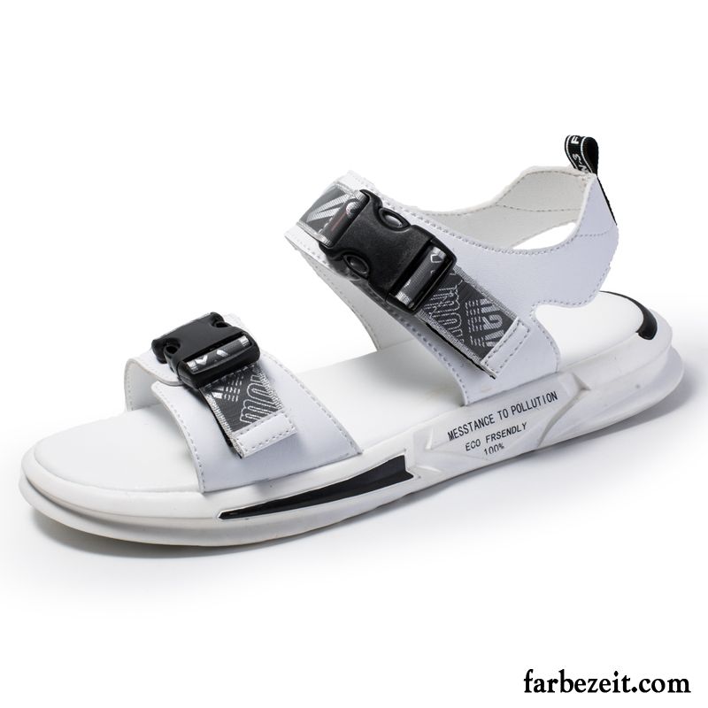 Sandalen Herren Sommer Schuhe Neue Atmungsaktiv Geschäft Casual Sandfarben Weiß