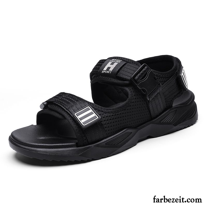 Sandalen Herren Trend Rutschsicher Schuhe Sommer Neue Mode Sandfarben Schwarz