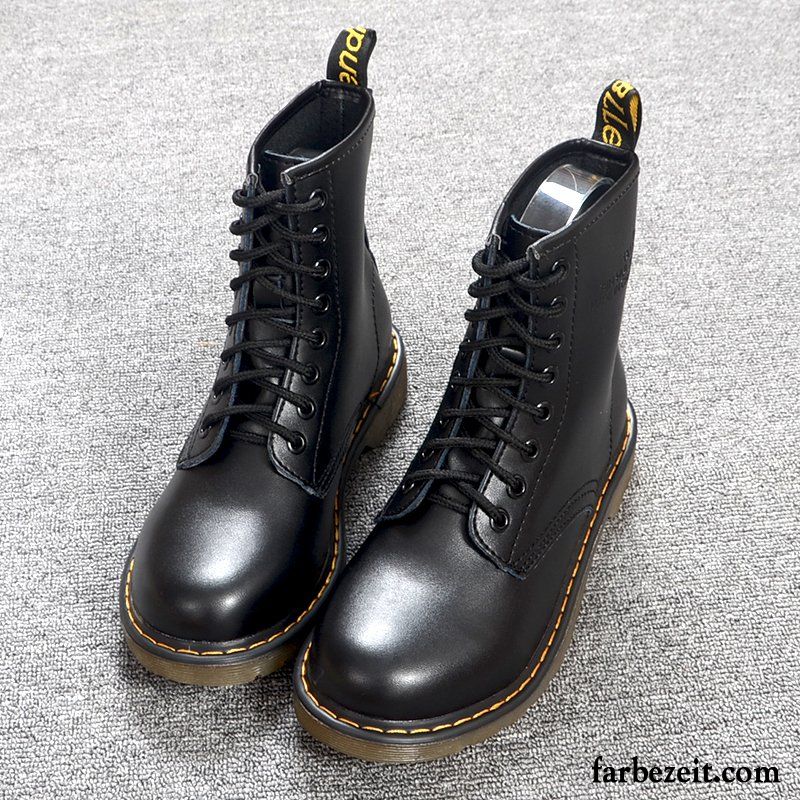 Schnürstiefel Braun Martin Stiehlt Langschaft Flache Schnürung Trend England Runde Zehe Neue Winter Herbst Damen Kaufen