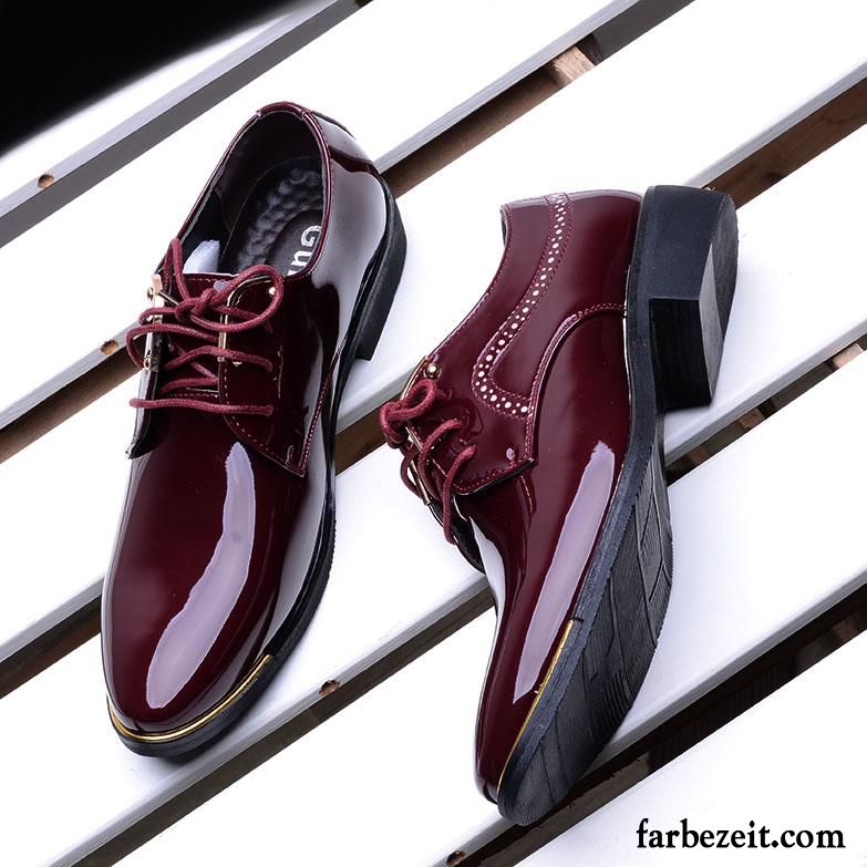 Schuhe Anzug Herren Geschäft Lackleder Spitze Schuhe Jugend Lederschue Casual Trend Rot England Kaufen