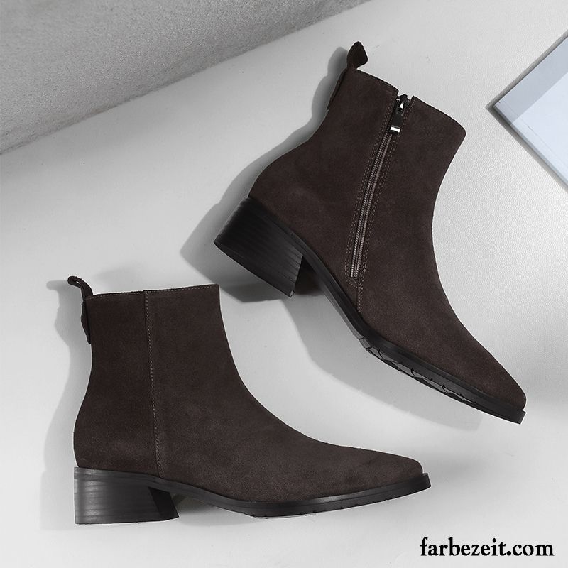 Schuhe Günstig Online Shop Stiefel England Martin Stiehlt Neue Winter Spitze Allgleiches Herbst Reißverschluss Damen Dick Verkaufen