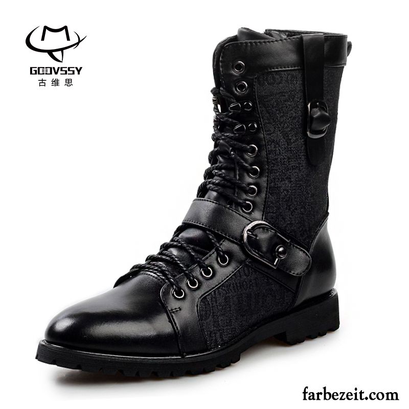 Schuhe Klettverschluss Herren Hohe Plus Samt Spitze Winter Trend Martin Stiehlt Sale