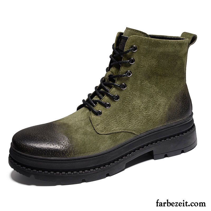 Schuhe Männer Sale Martin Stiehlt Herren Winter England Baumwolle Schuhe Kurze Stiefel Arbeitsschuhe Thermische Grün Hohe Plus Samt Billig