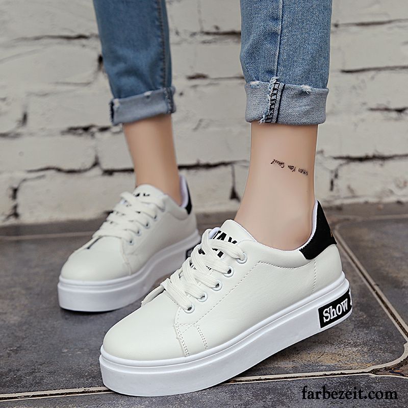 Schuhe Sneaker Damen Flache Schnürung Feder Skaterschuhe Weiß Trend Neue Laufschuhe Schüler Sportschuhe Allgleiches Verkaufen